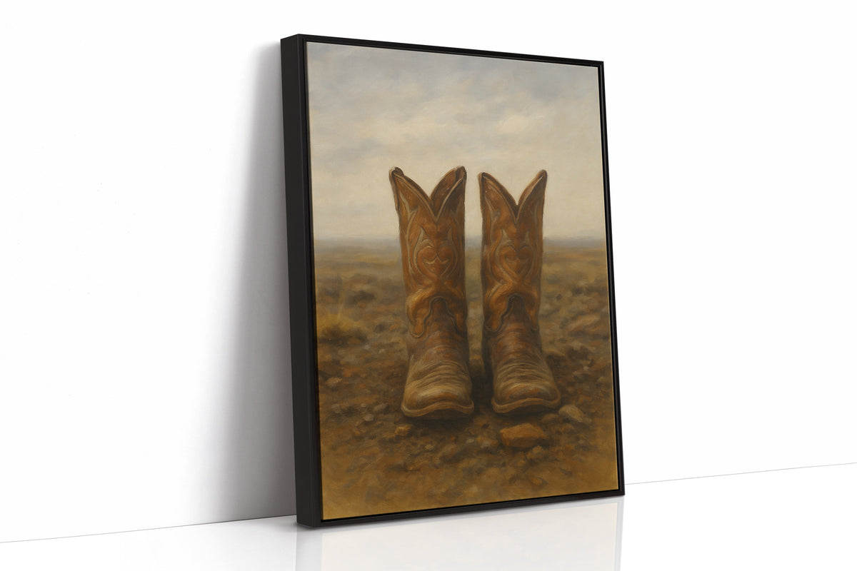 Western Boots Still Life – Cowboy Art Print