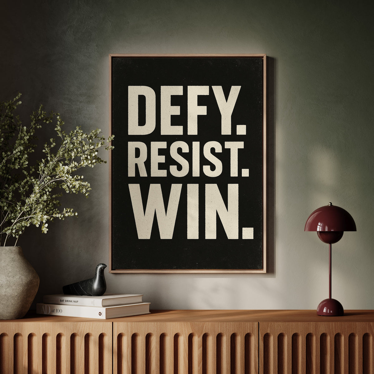 Defy Resist Win Bold Protest Print