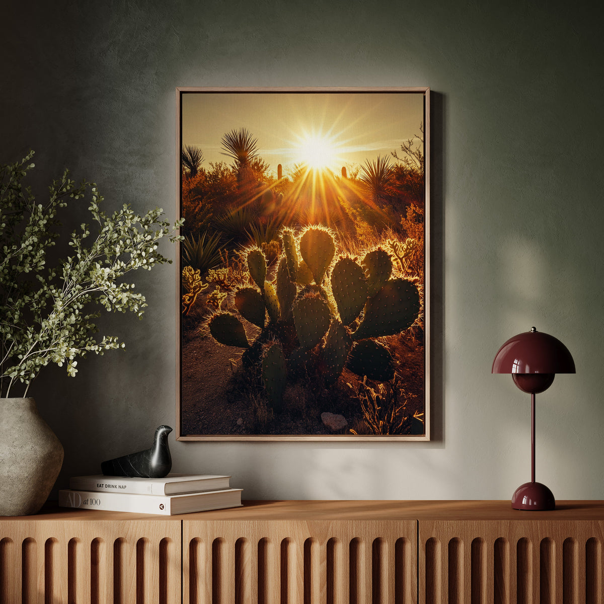 Desert Light Prickly Pear at Sunset