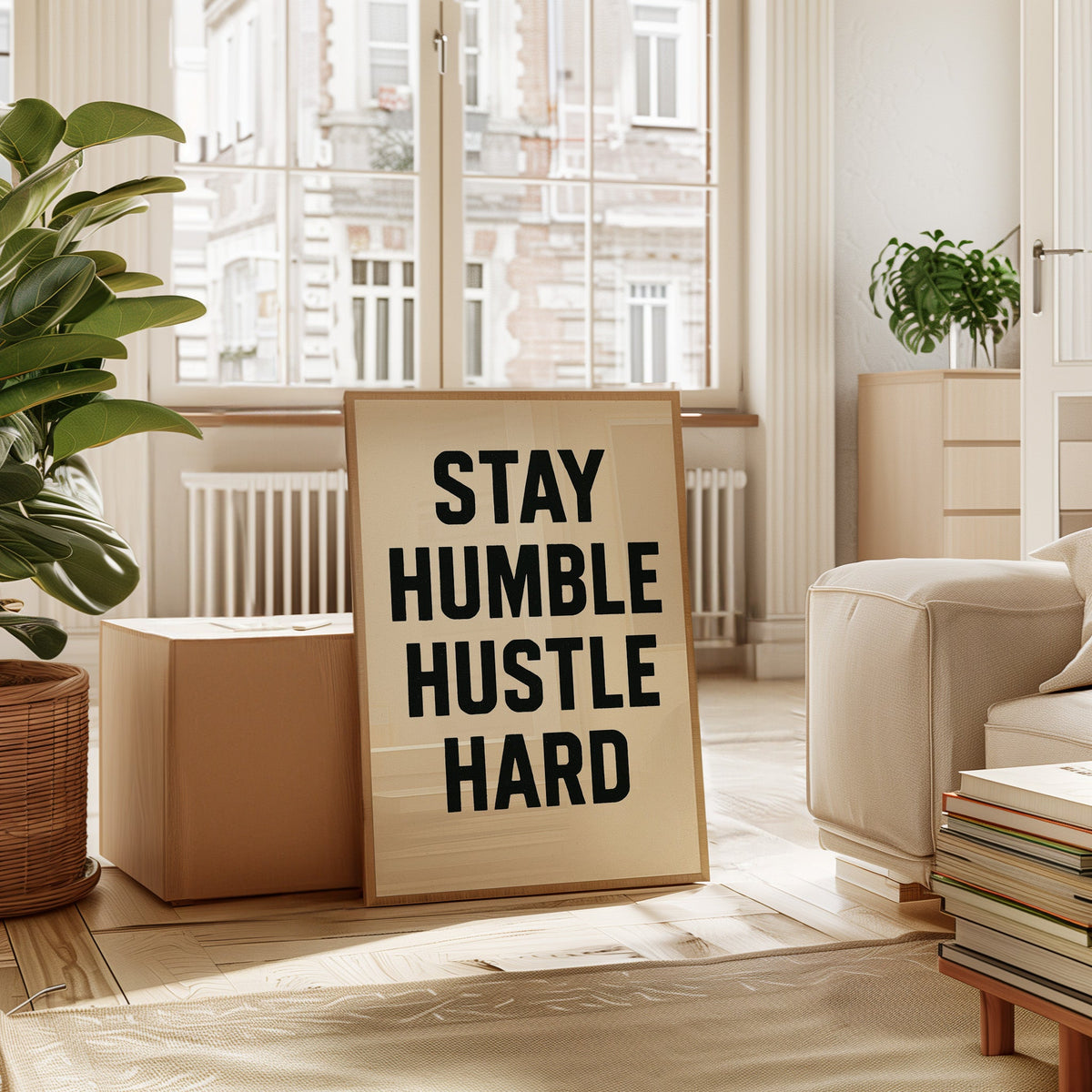 Stay Humble Hustle Hard Quote Print