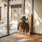 Lone Cowboy in Shadow and Flame