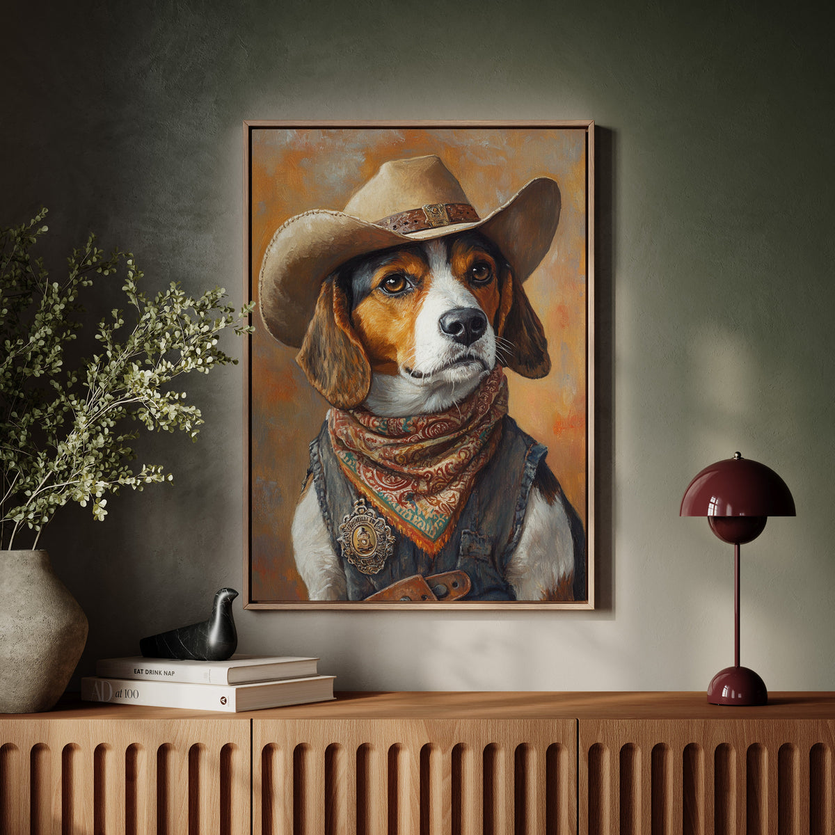Deputy Beagle in Bandana and Hat