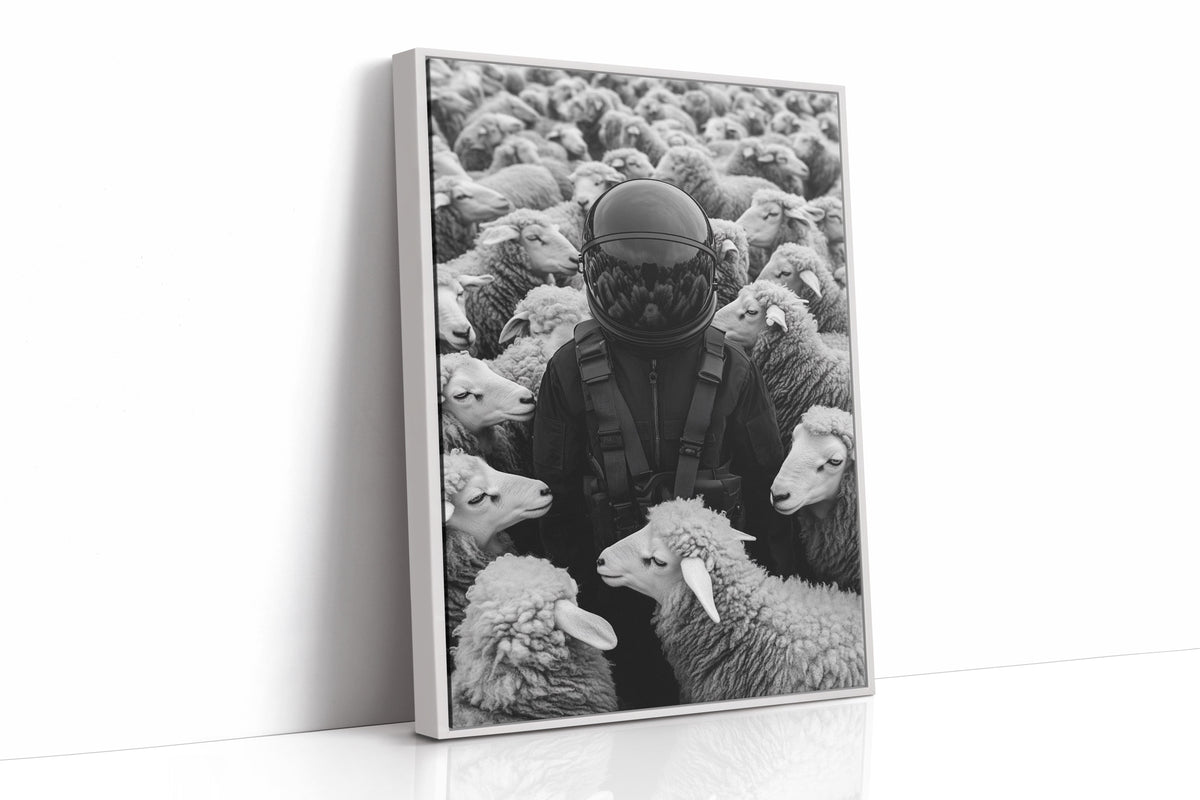 Astronaut Among the Sheep