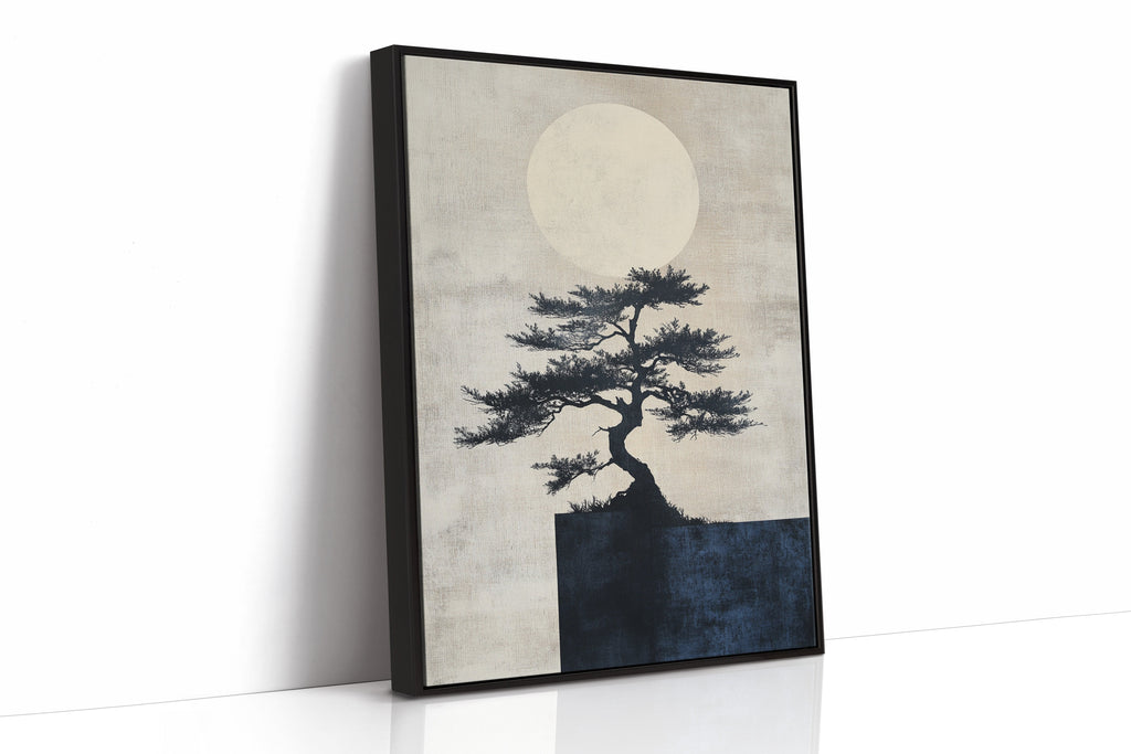 Zen Bonsai Tree Art – Minimalist Japanese Wall Print