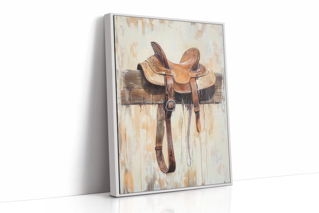 Weathered Rest: Western Saddle Still Life