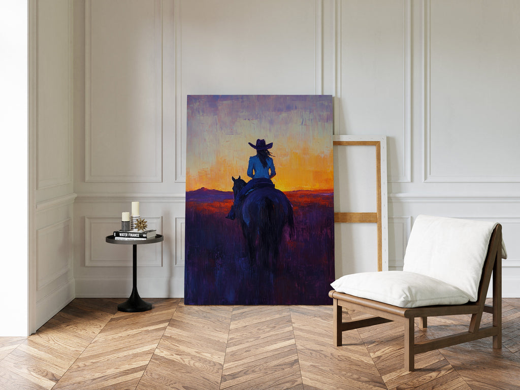 Cowgirl at Sunset Ride