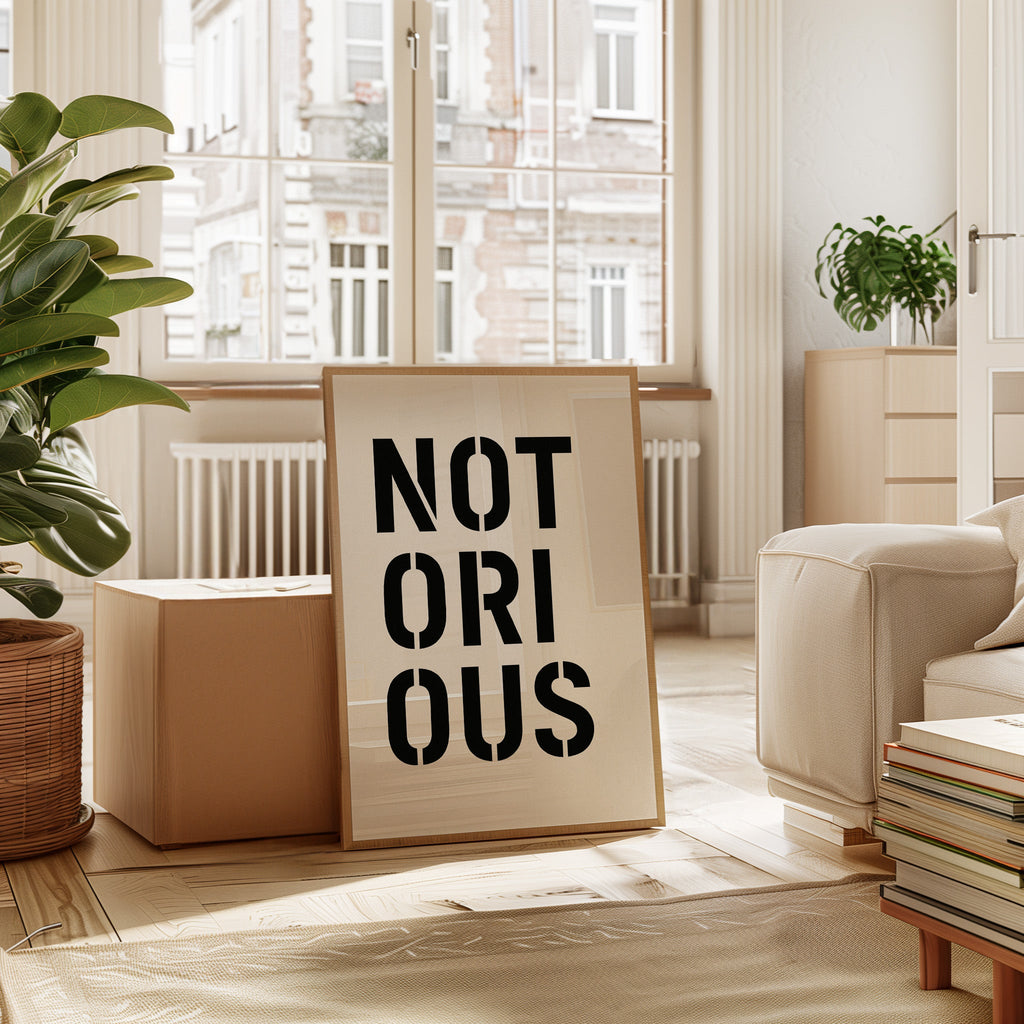 Notorious Bold Stencil Typography Print