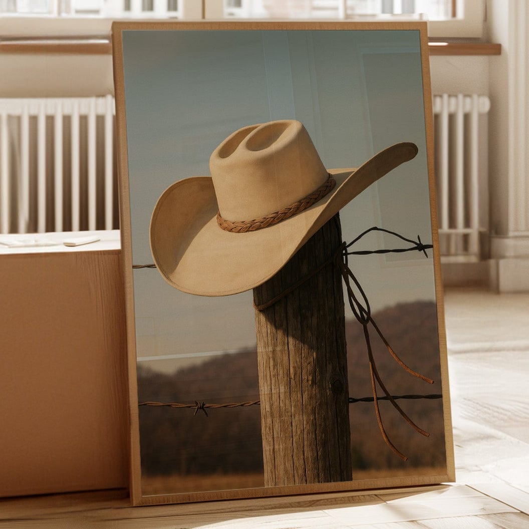 Cowboy Hat on Fence Post