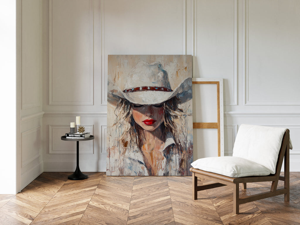 Cowgirl Grace in White Hat