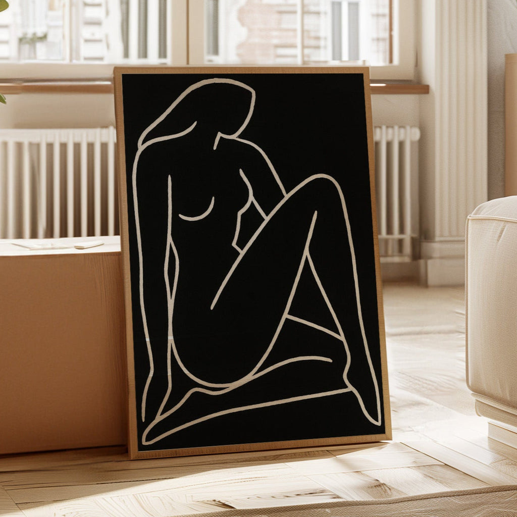 Reclining Muse in White Ink