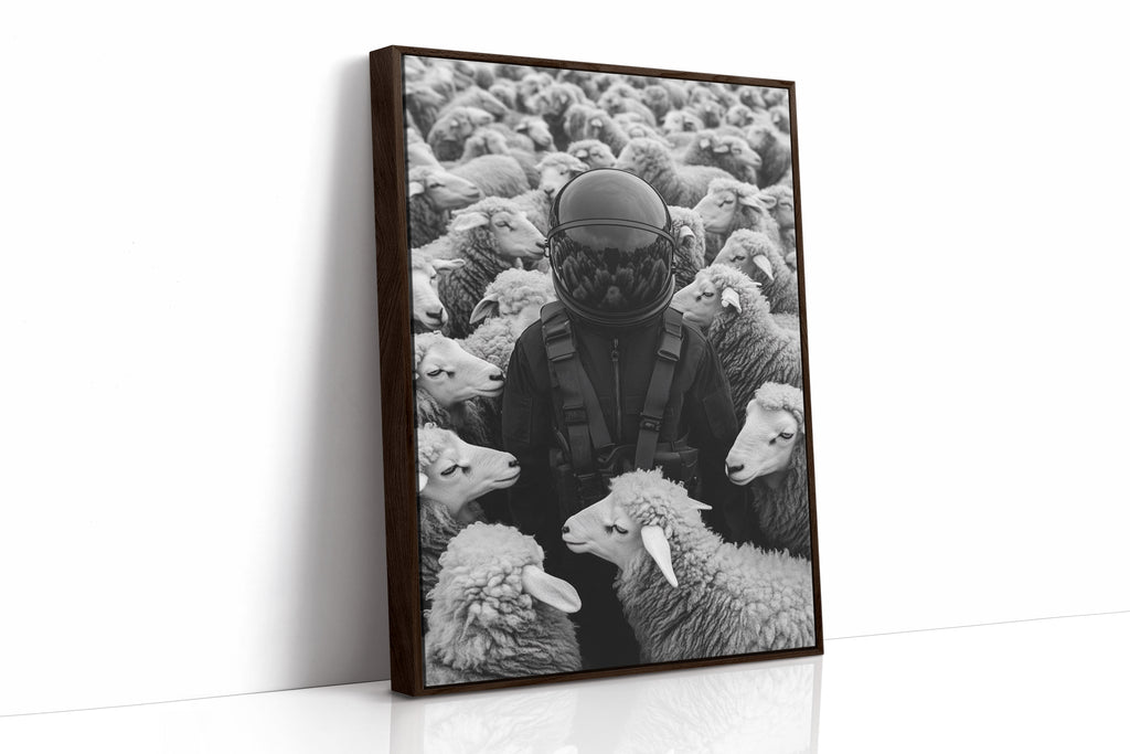 Astronaut Among the Sheep
