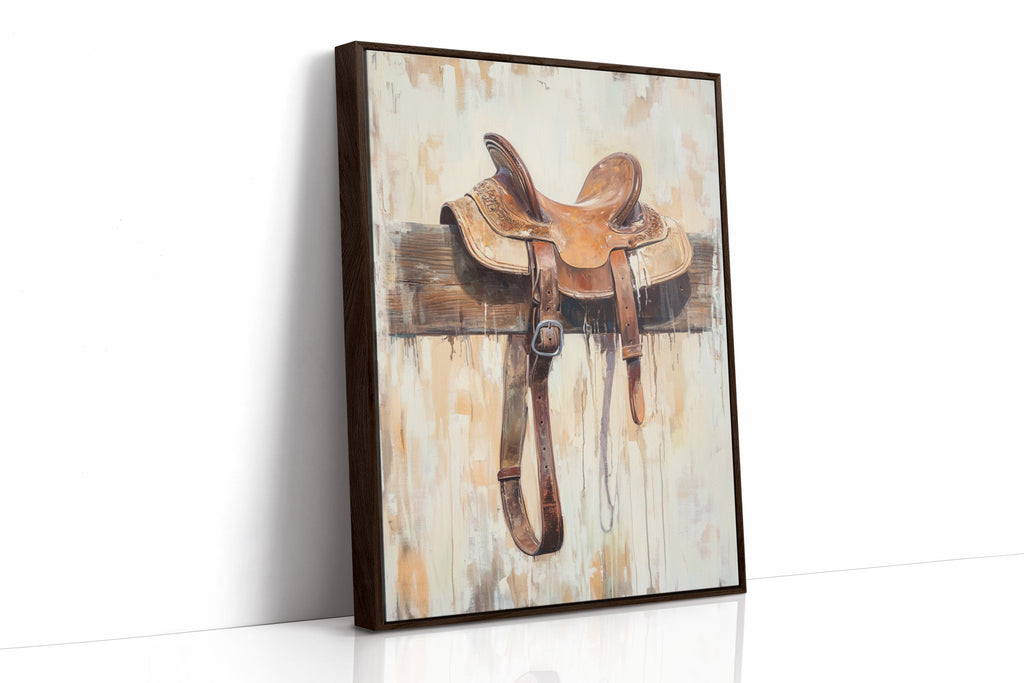 Weathered Rest: Western Saddle Still Life