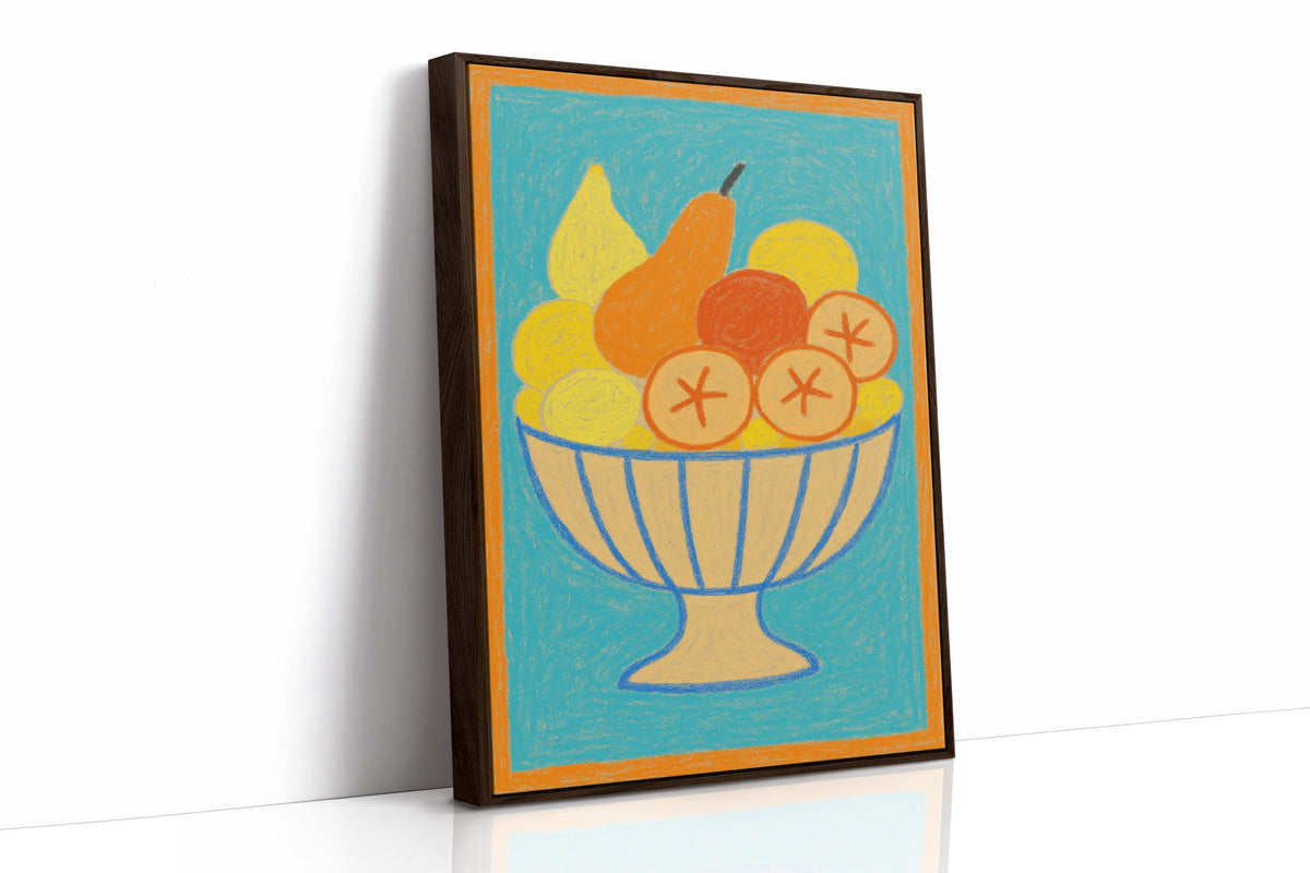 Sunny Fruit Bowl on Blue