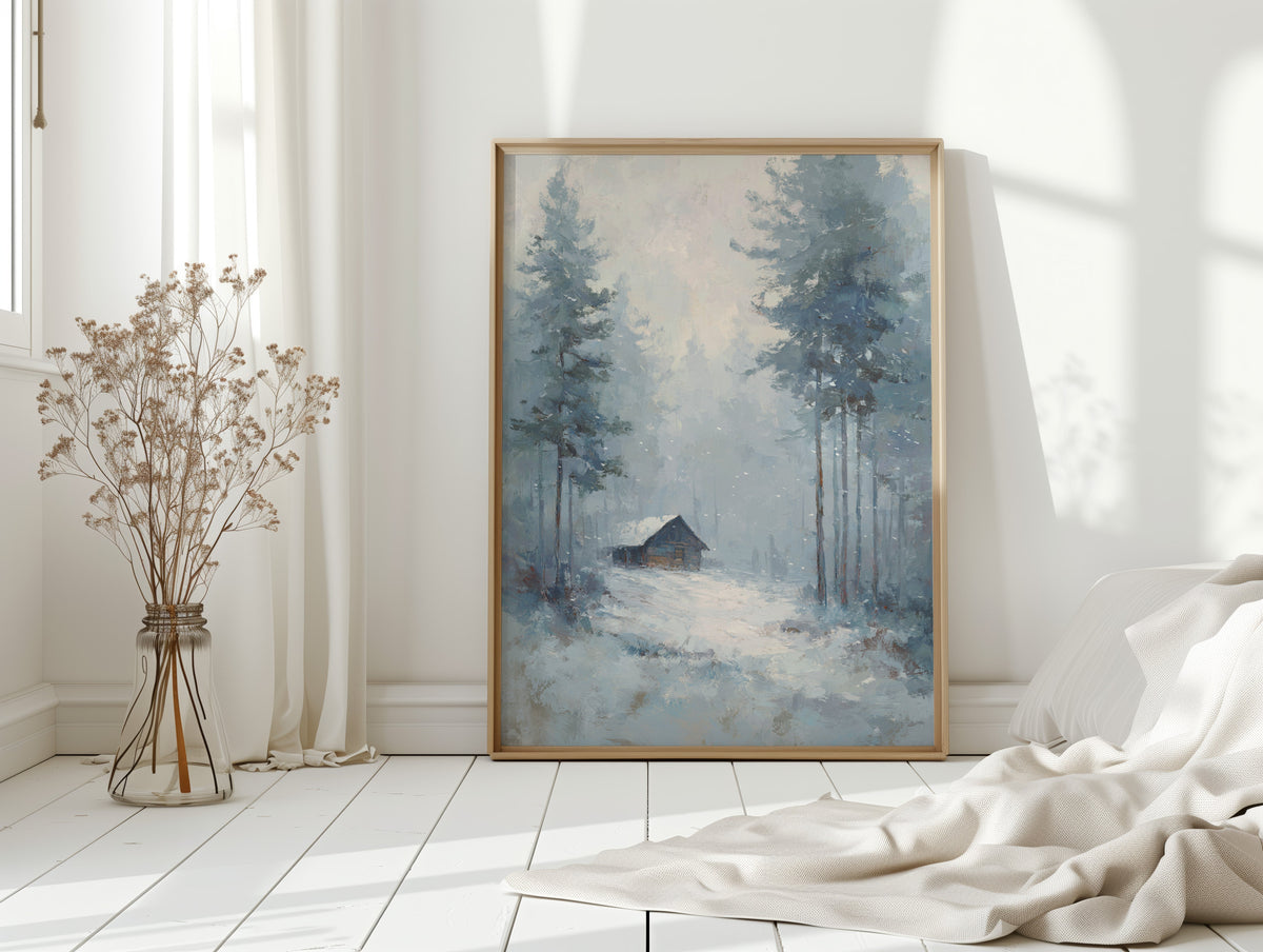 A Cabin Lost in Frosted Haze