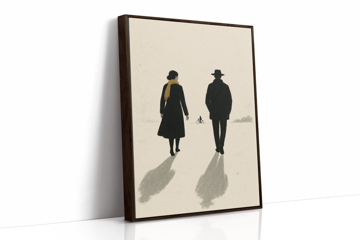 Winter Walk with Yellow Scarf