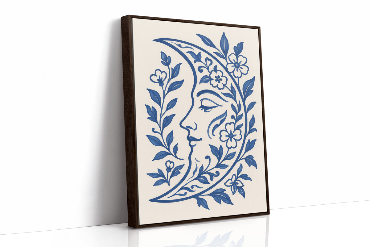 Floral Moon in Indigo Bloom