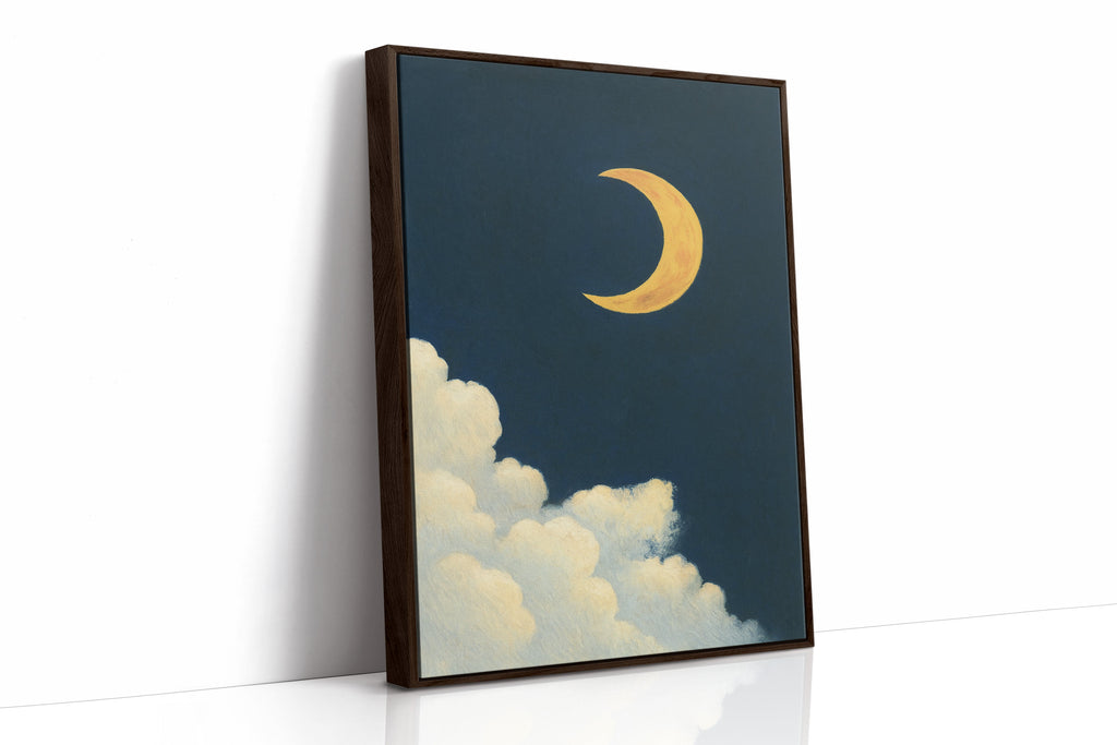 Golden Moon Over Soft Clouds