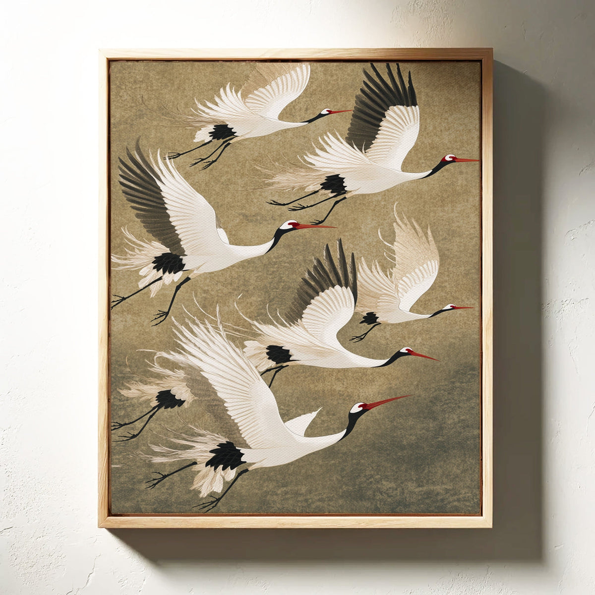 Elegant Japanese Crane Wall Art – Traditional Nature-Inspired Print