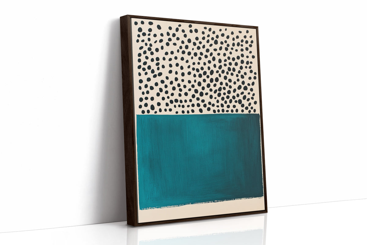 Teal Block and Ink Dots
