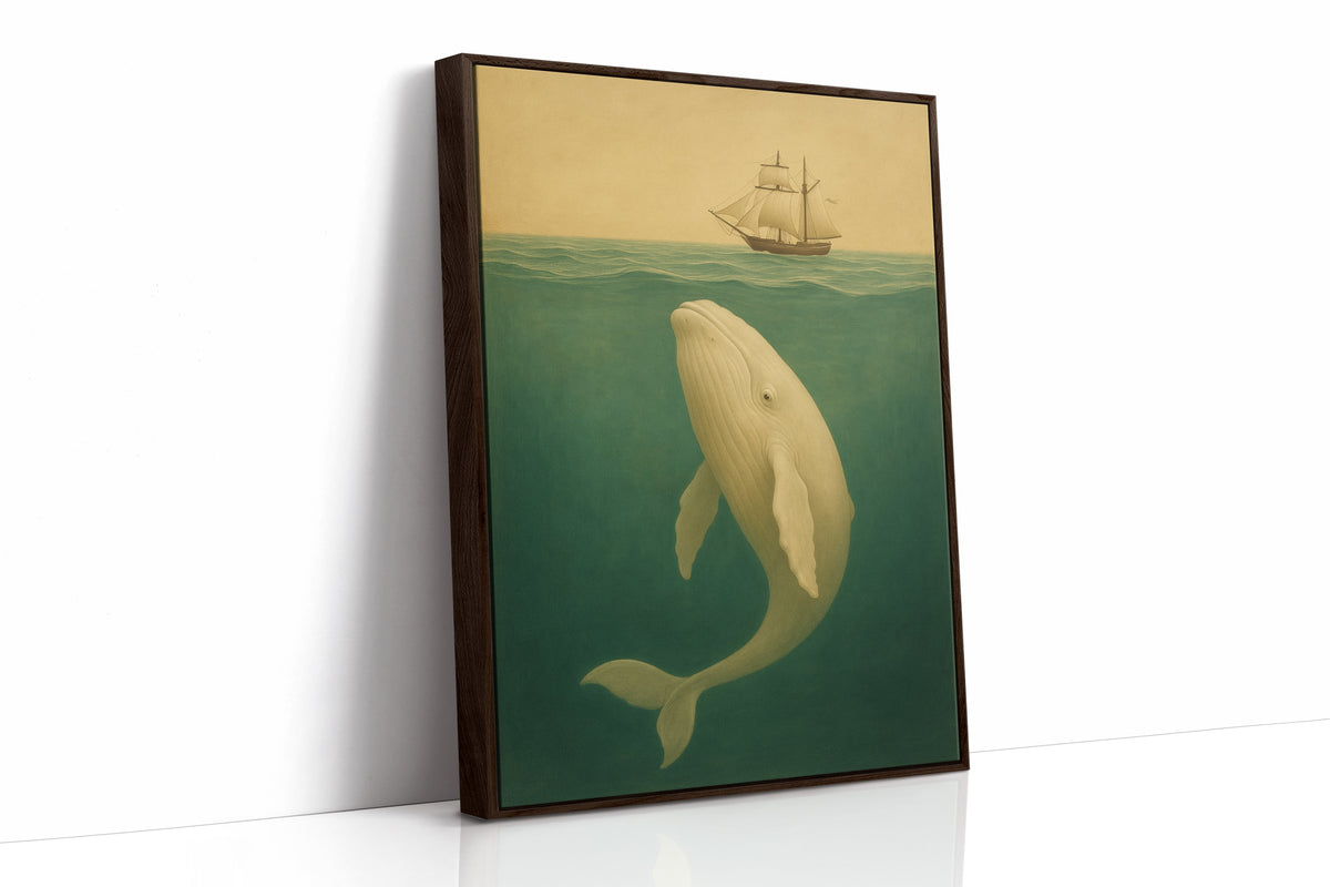 Whale Beneath the Golden Horizon