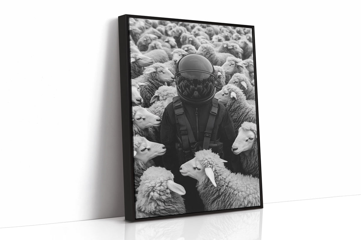Astronaut Among the Sheep