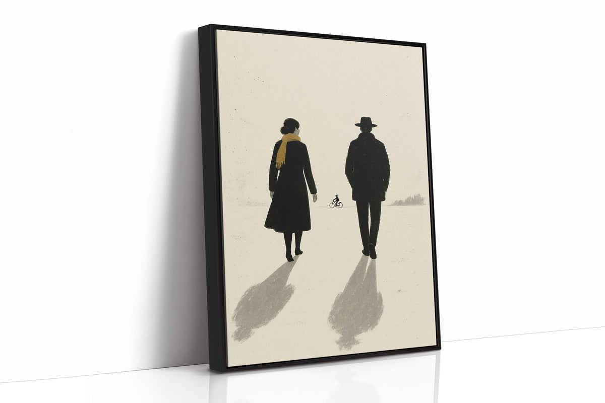 Winter Walk with Yellow Scarf