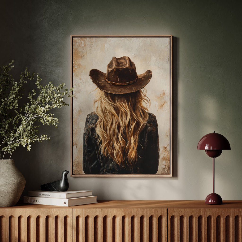 Wild West Blonde in Denim and Hat