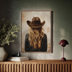 Wild West Blonde in Denim and Hat