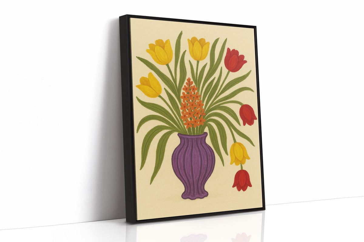 Tulips in a Plum Vase