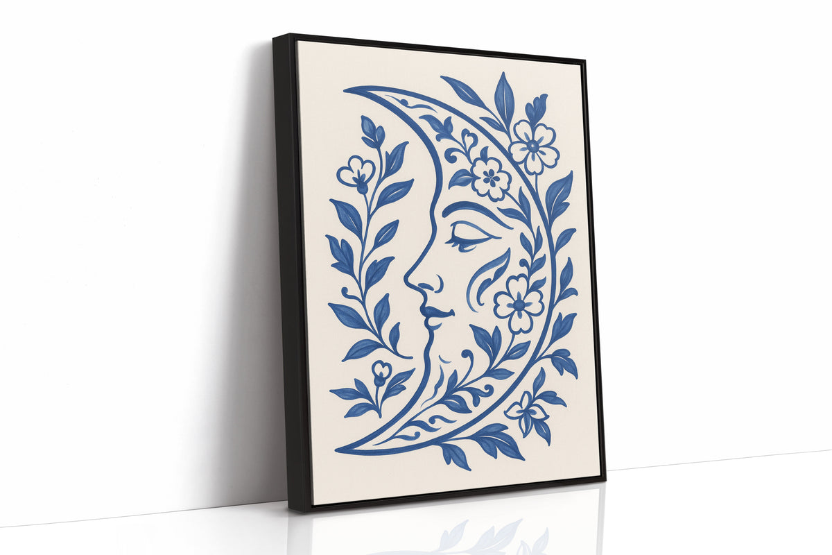 Floral Moon in Indigo Bloom
