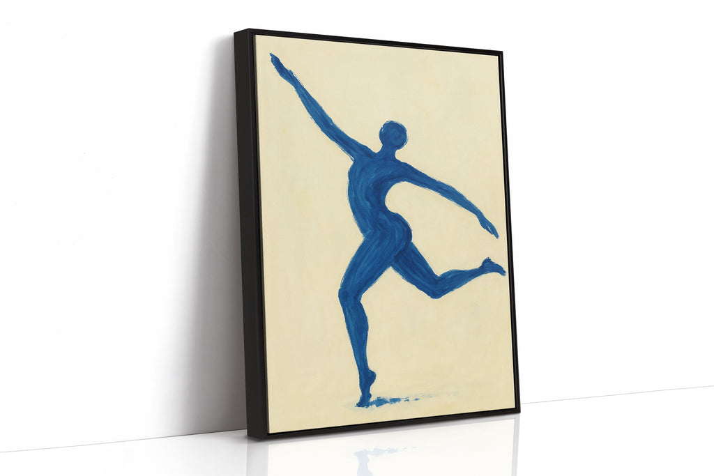 Leaping Figure in Indigo Grace