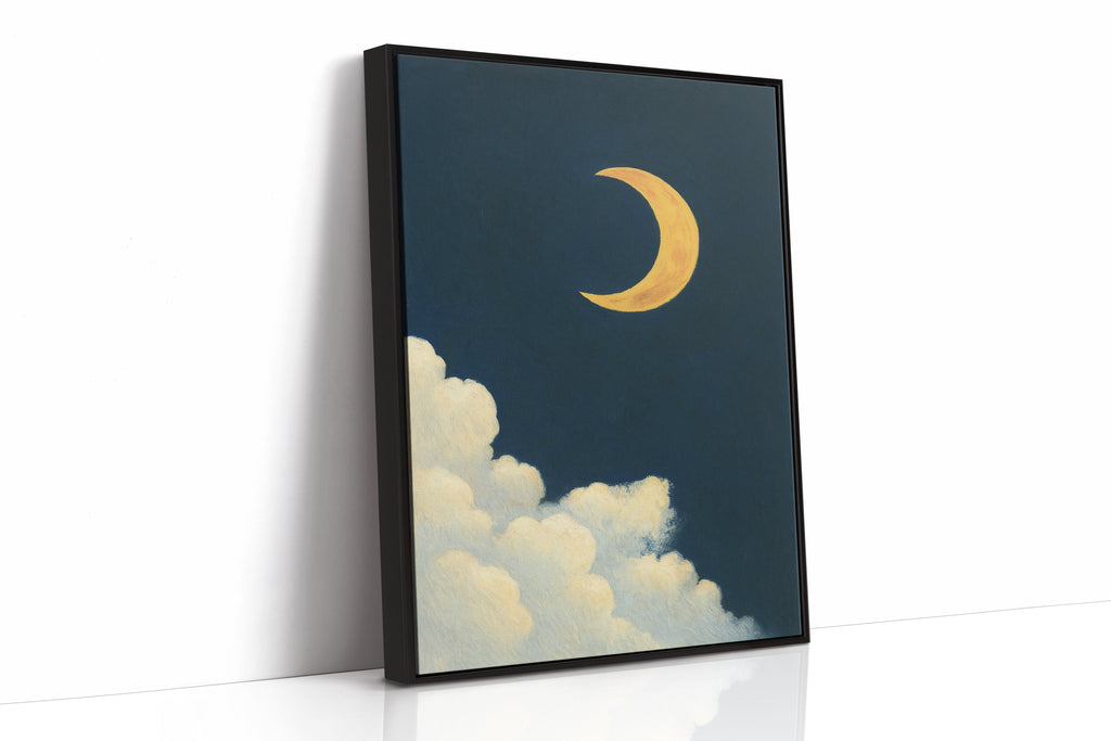 Golden Moon Over Soft Clouds