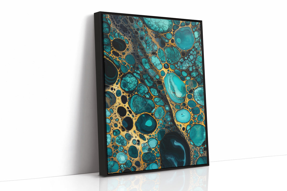 Golden Currents Beneath Turquoise Skin