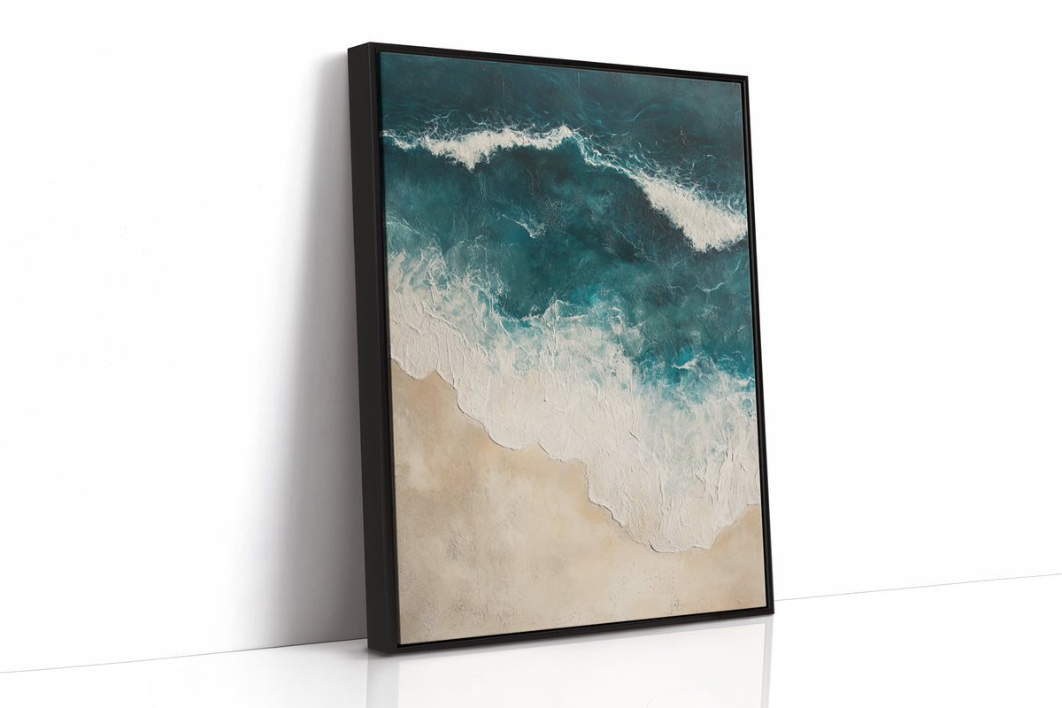 Waves Crashing on Sculpted Shore