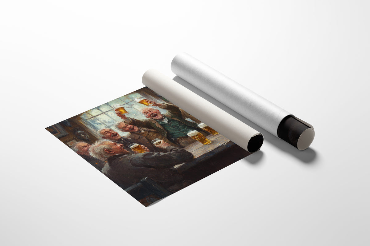 Timeless Camaraderie: Vintage Pub Celebration Canvas Wall Art