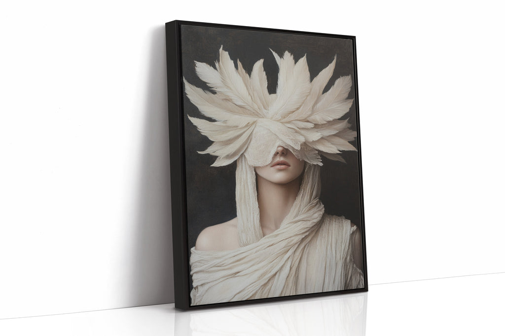 Silent Priestess in Ivory Plumes