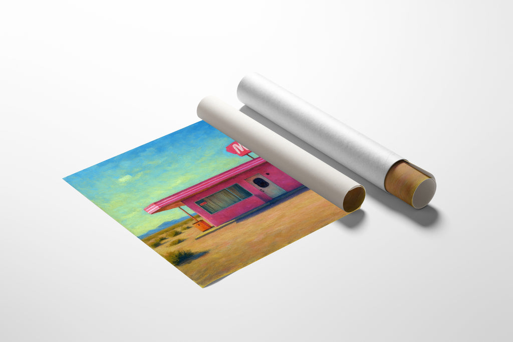 Desert Dream – Retro Pink Motel Wall Art