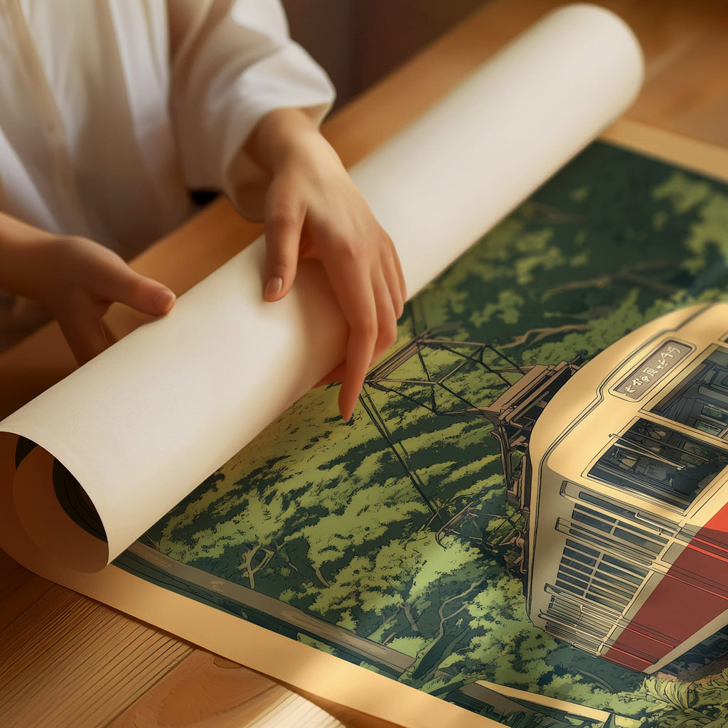 Retro Tokyo Railway Poster – Japanese Train Wall Art, Vintage Travel Print