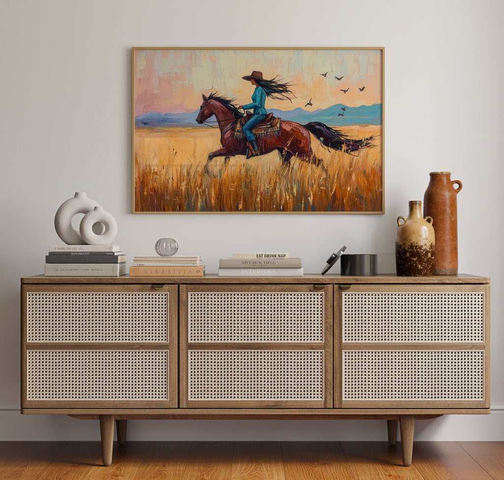 Cowgirl Ride at Sunset Plains