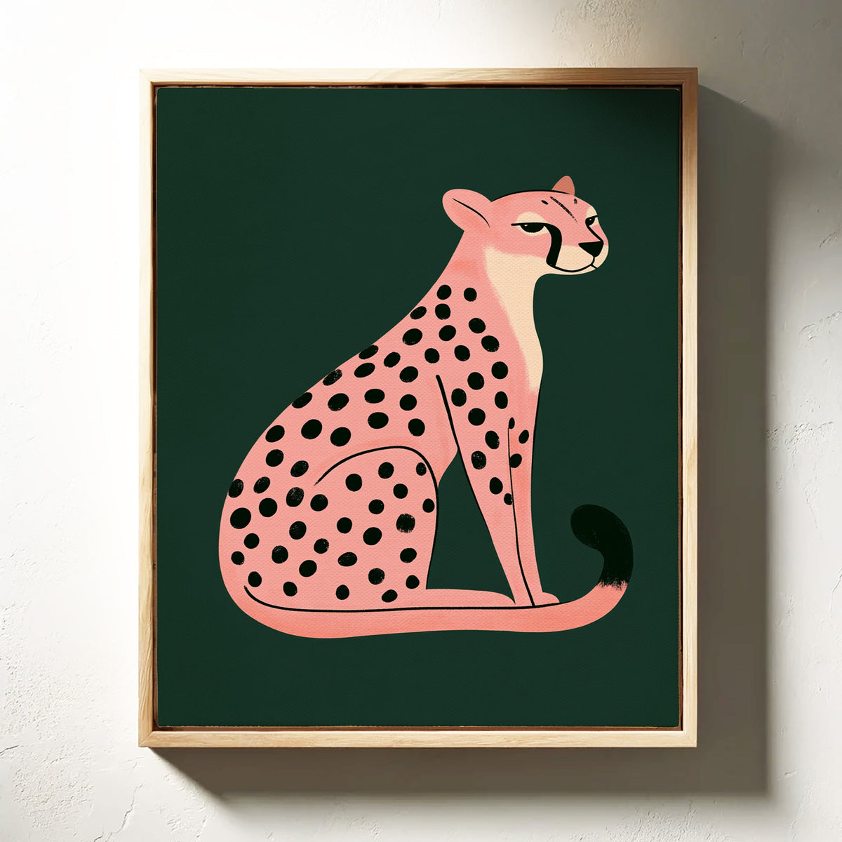 Sassy Coral Cheetah Illustration