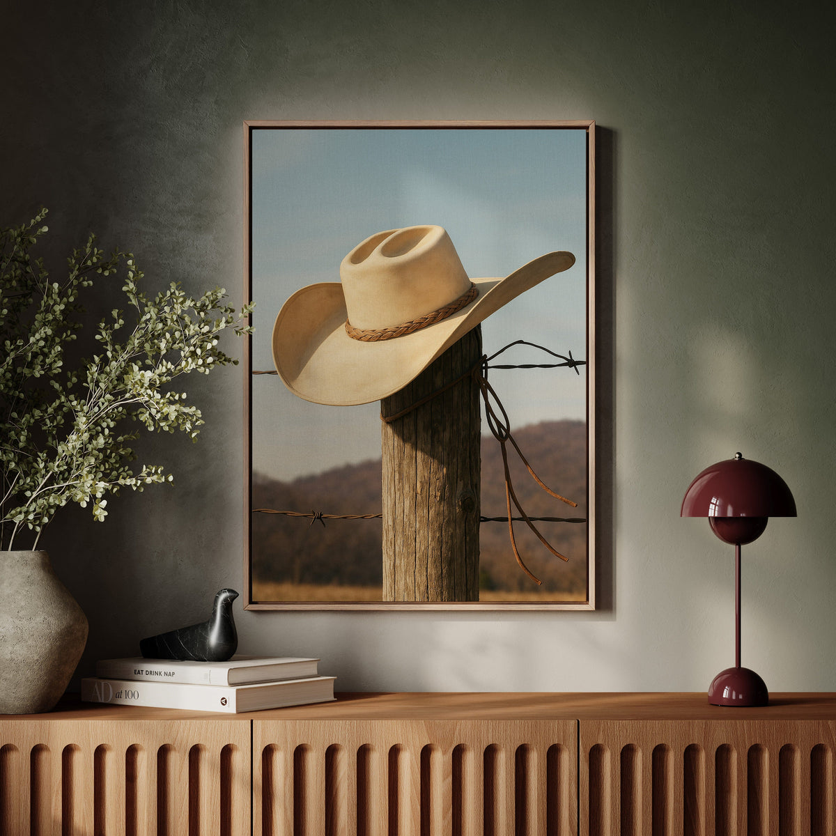 Cowboy Hat on Fence Post