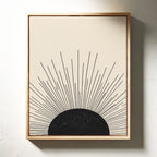 Minimal Black Sunburst Rising
