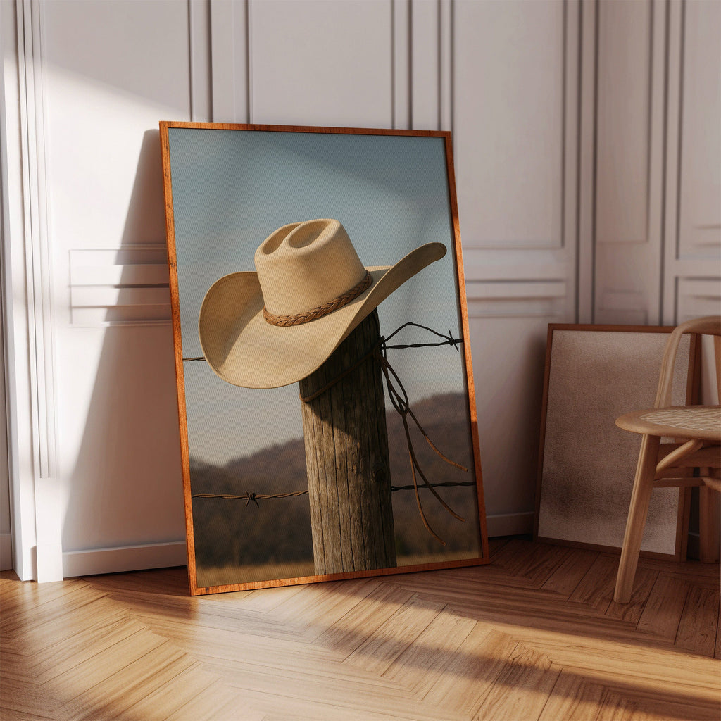 Cowboy Hat on Fence Post