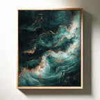 Celestial Drift in Emerald and Gold