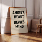 Angel’s Heart Devil’s Mind Typography Print