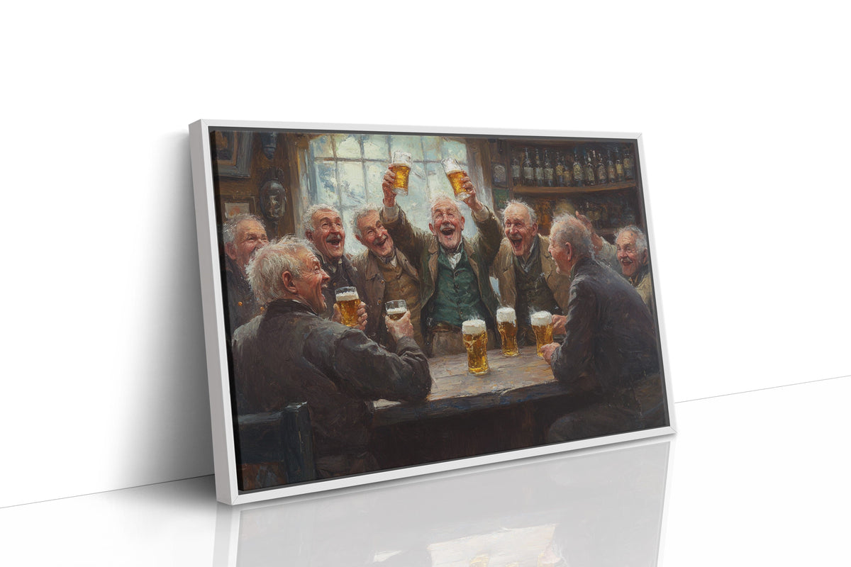 Timeless Camaraderie: Vintage Pub Celebration Canvas Wall Art