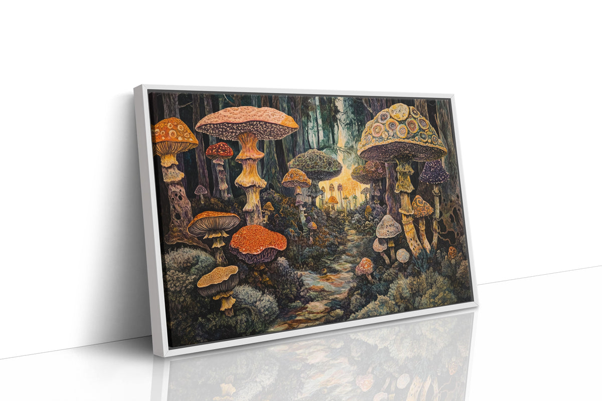 Enchanted Mushroom Forest: Mystical Fantasy Canvas Wall Art