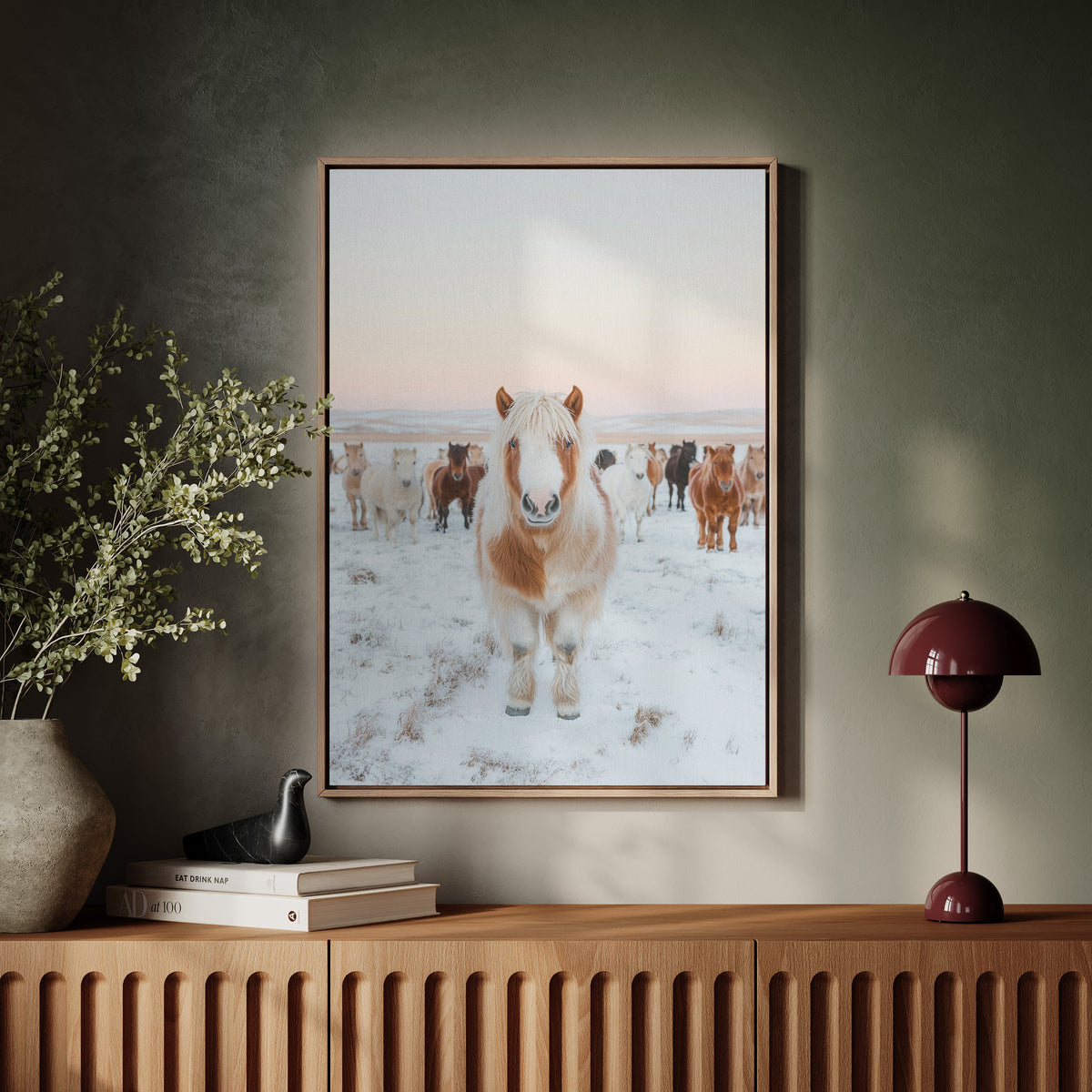 Fluffy Pony in Winter Herd