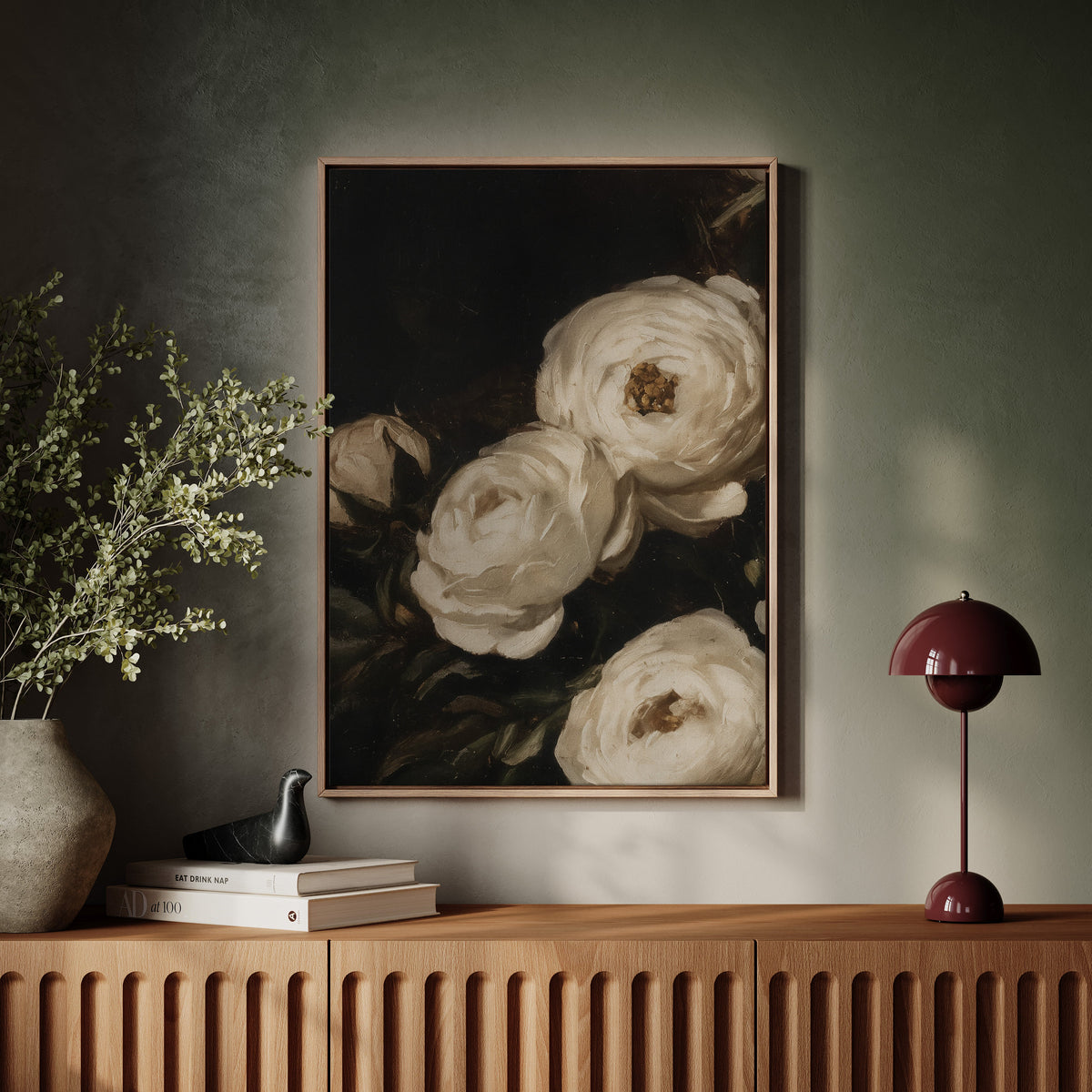 Ivory Roses in Baroque Shadow