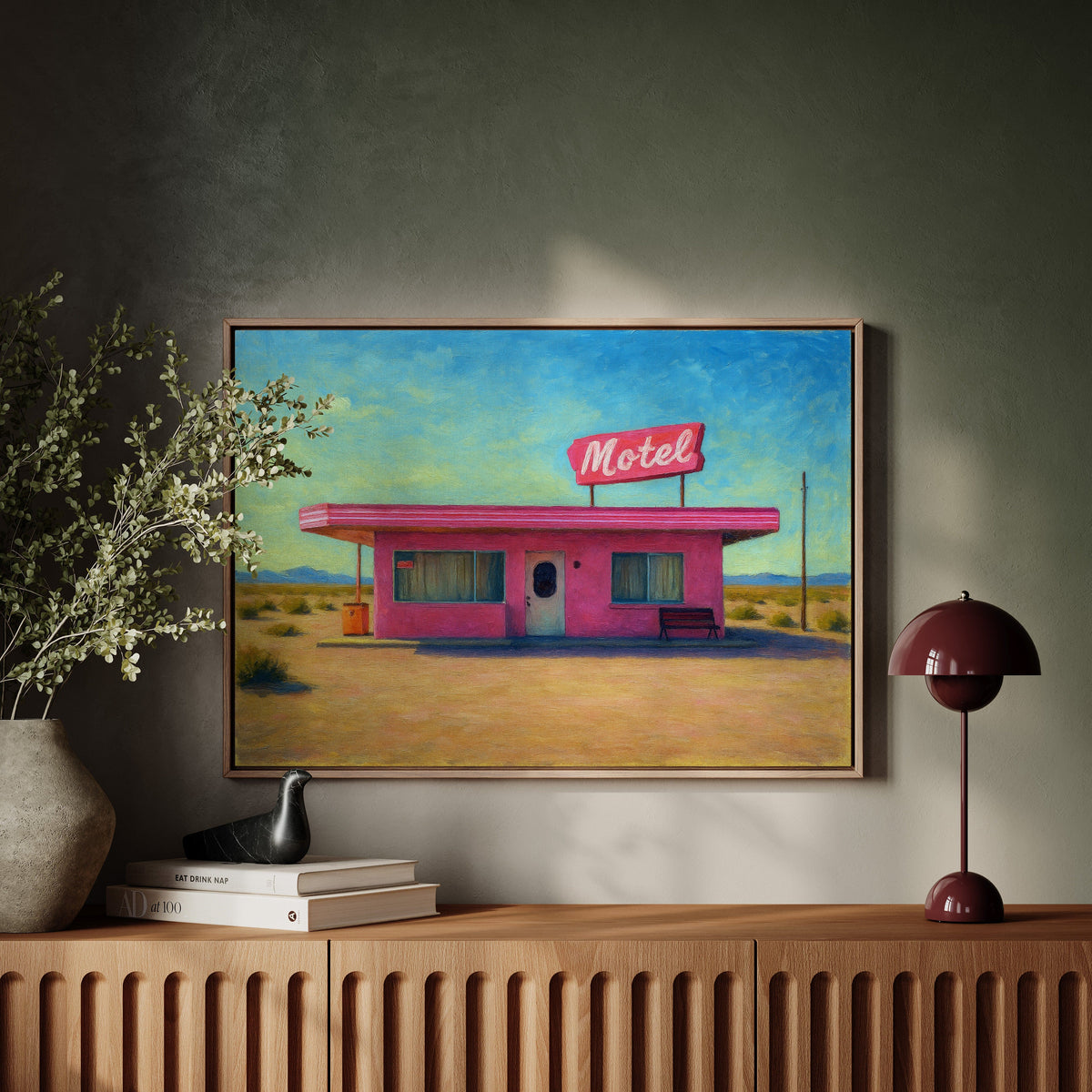 Desert Dream – Retro Pink Motel Wall Art